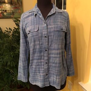 Long Sleeve Shirt Madewell Ex-boyfriend Shirt Indigo Weave